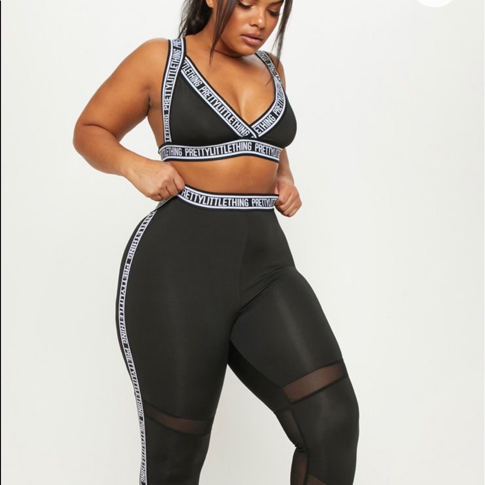 Pretty Little Thing Black Brand Legging